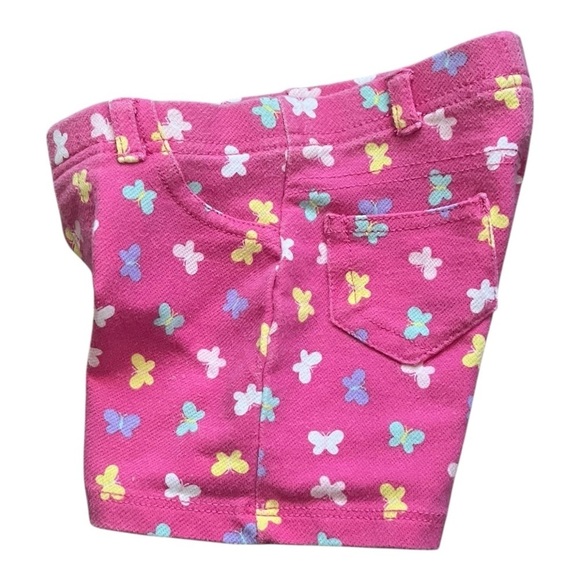 Garanimals casual Pink Butterfly Shorts pull-on back pockets Girls 6-9 Months - Picture 5 of 6